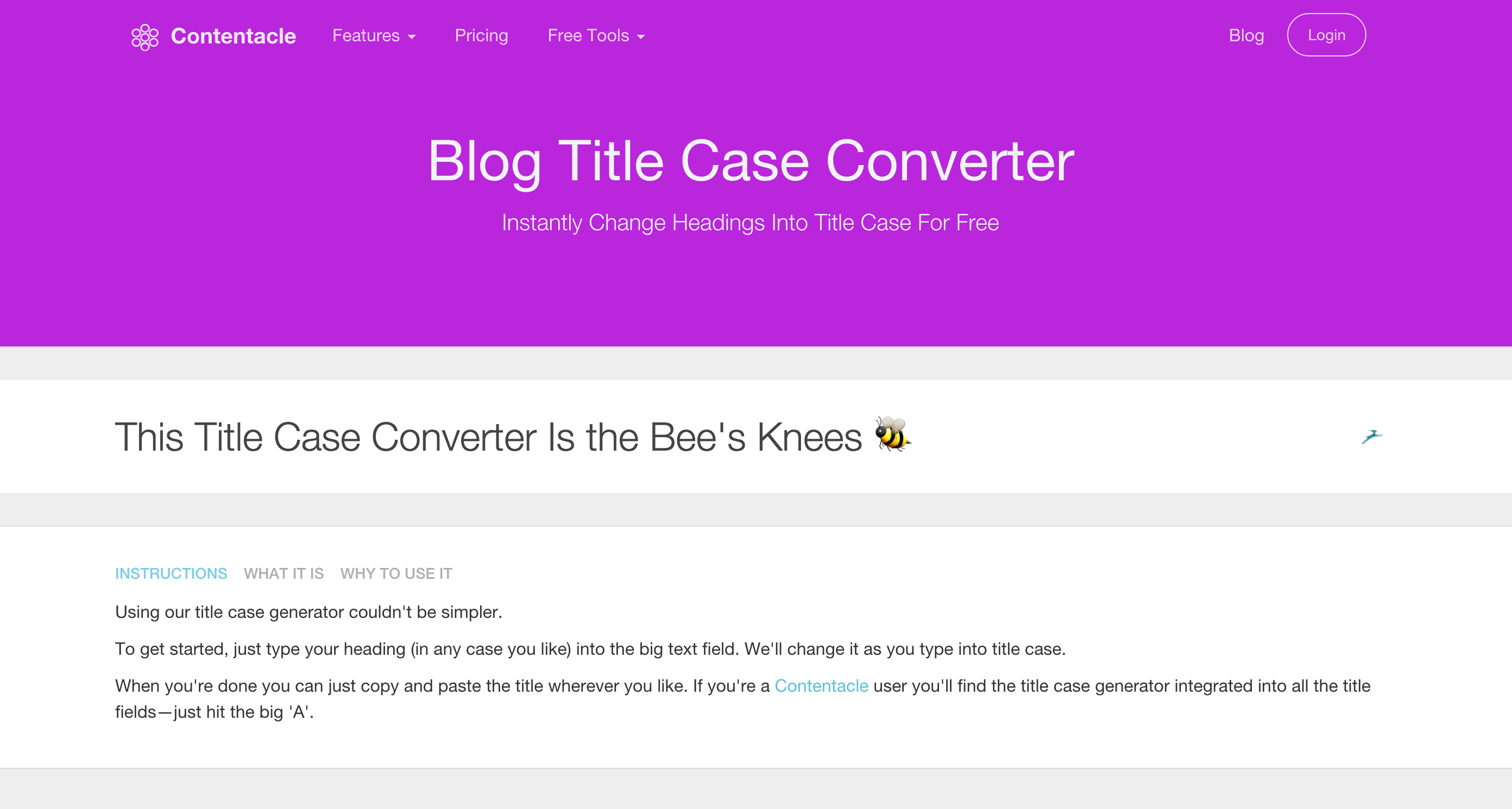 Contentacle Blog Title Case Converter